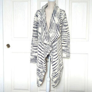 Express Oversized Chunky Knit Cream and Heather gray Open Cardigan